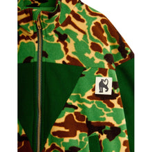 Load image into Gallery viewer, Mini Rodini green camouflage print fleece jacket from the new AW24 collection &#39;Agatha&#39;
