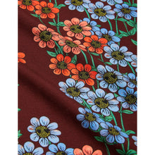 Load image into Gallery viewer, Mini Rodini burgundy long sleeve t-shirt with all over red and blue daisy print from the new AW24 collection &#39;Agatha&#39;
