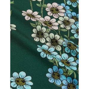 Mini Rodini dark green t-shirt with all over blue and pink daisy print from the new AW24 collection 'Agatha'