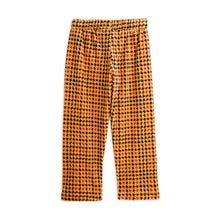 Load image into Gallery viewer, Mini Rodini brown velour trousers with all over houndstooth check print from the new AW24 collection &#39;Agatha&#39;
