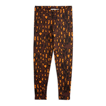 Load image into Gallery viewer, Mini Rodini brown leggings with all over leopard print from the new AW24 collection &#39;Agatha&#39;
