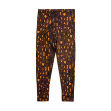 Load image into Gallery viewer, Mini Rodini brown leggings with all over leopard print from the new AW24 collection &#39;Agatha&#39;
