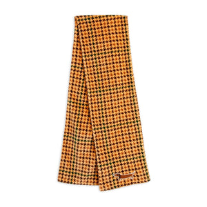 Mini Rodini brown scarf with check houndstooth print from the new AW24 collection 'Agatha'