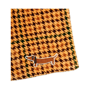 Mini Rodini brown scarf with check houndstooth print from the new AW24 collection 'Agatha'