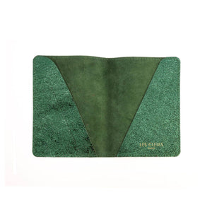 Les Cléias - Dark Metallic Green Leather Passport Holder