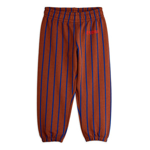 Mini Rodini Brown sweatpants with blue stripes 