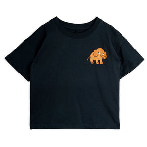 Mini Rodini Black t-shirt with small mammoth print on chest