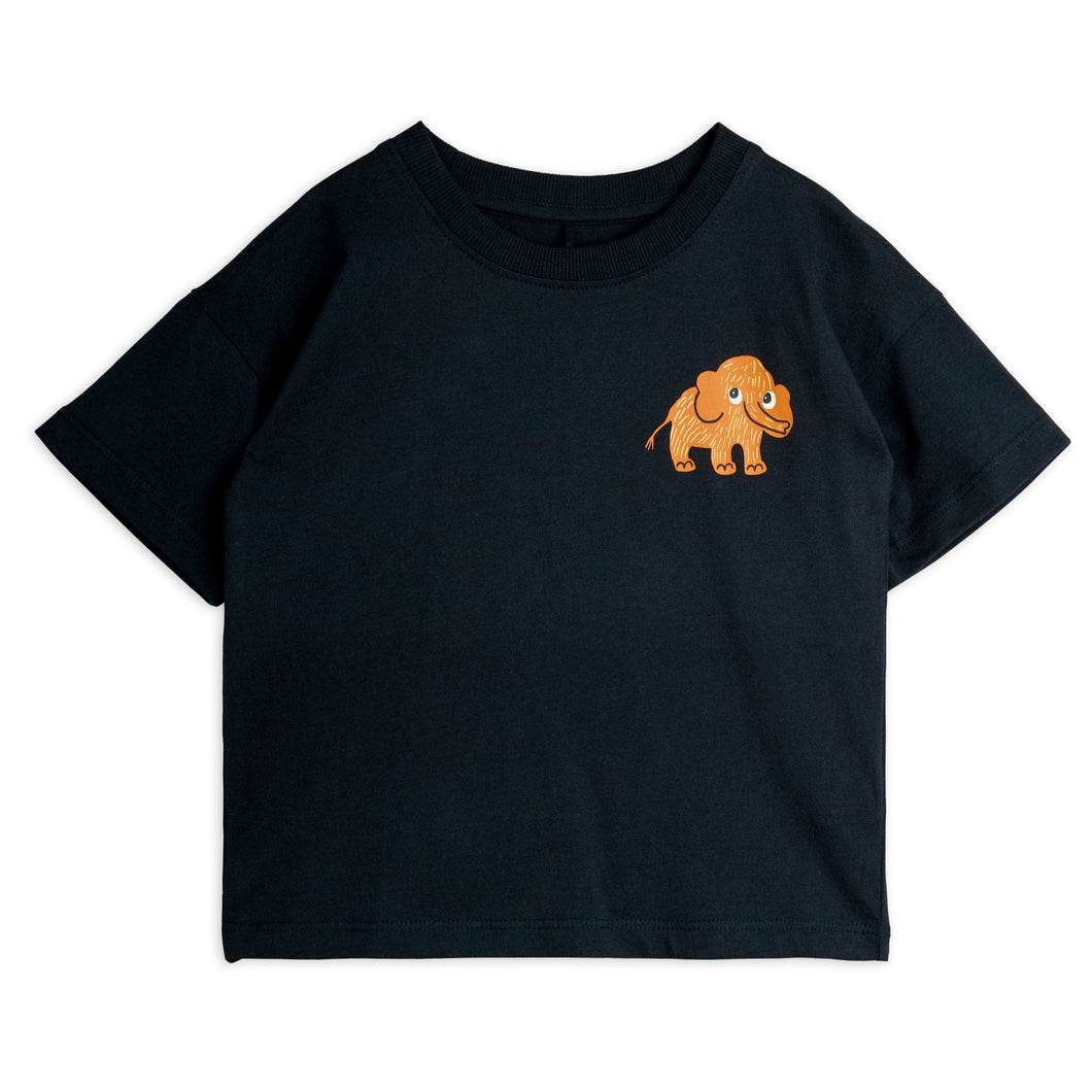 Mini Rodini Black t-shirt with small mammoth print on chest