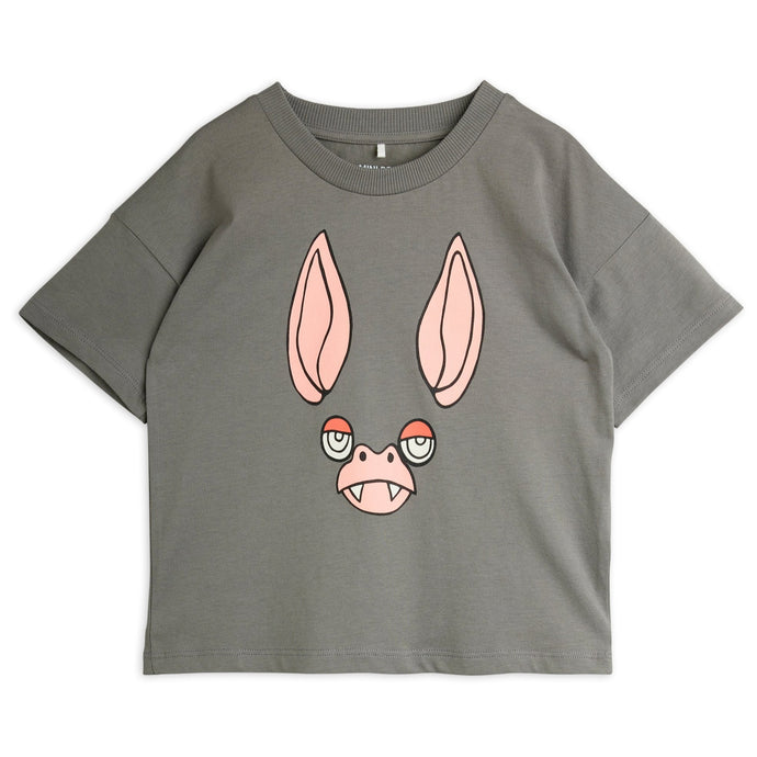 Mini Rodini Gray t-shirt with bat face print