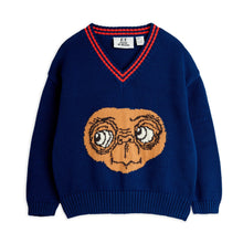 Load image into Gallery viewer, Mini Rodini - E.T Intarsia V-neck Sweater in Navy
