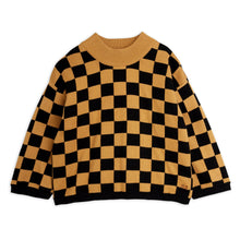 Load image into Gallery viewer, Mini Rodini - Chess Check Knitted Sweatshirt in Brown
