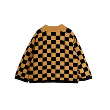 Load image into Gallery viewer, Mini Rodini - Chess Check Knitted Sweatshirt in Brown
