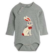 Load image into Gallery viewer, Mini Rodini - Grey Rabbit Baby Bodysuit
