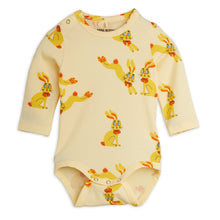 Load image into Gallery viewer, Mini Rodini - Yellow Rabbits Baby Bodysuit

