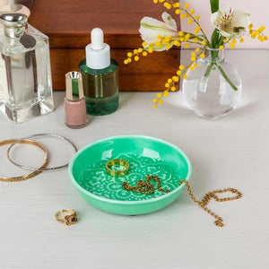 Enamel Trinket Dish in Green