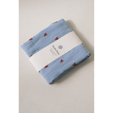 Load image into Gallery viewer, Studio Noos - Light Blue Hearts Swaddle Large
