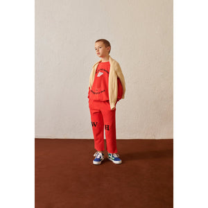 Weekend House Kids - Red Pocket Pants with initial print on knees