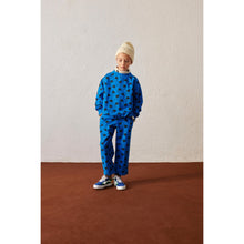 Load image into Gallery viewer, Weekend House KIds - Blue Sweatshirt with all over Chaplin hat and cane print
