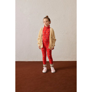 Weekend House Kids - Red leggings with all over popcorn print