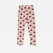 Load image into Gallery viewer, Weekend House Kids - pink leggings with all over Chaplin hat and cane print
