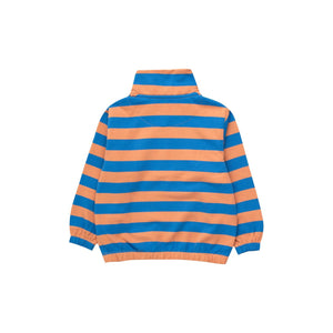 Tinycottons brown and blue stripe button up sweatshirt