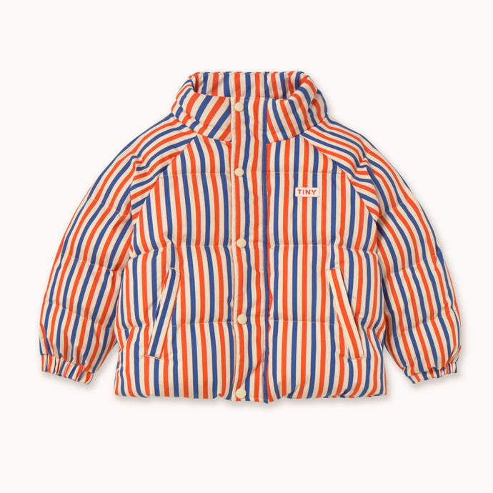 Tinycottons Striped jacket with orange, blue, and white pattern 