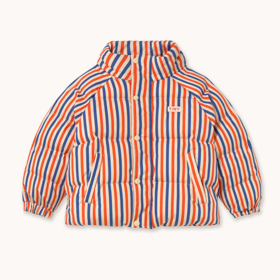 Tinycottons Striped jacket with orange, blue, and white pattern 