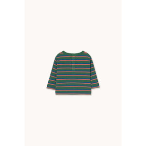 Tinycottons - Green Rib Stripe Baby T-shirt