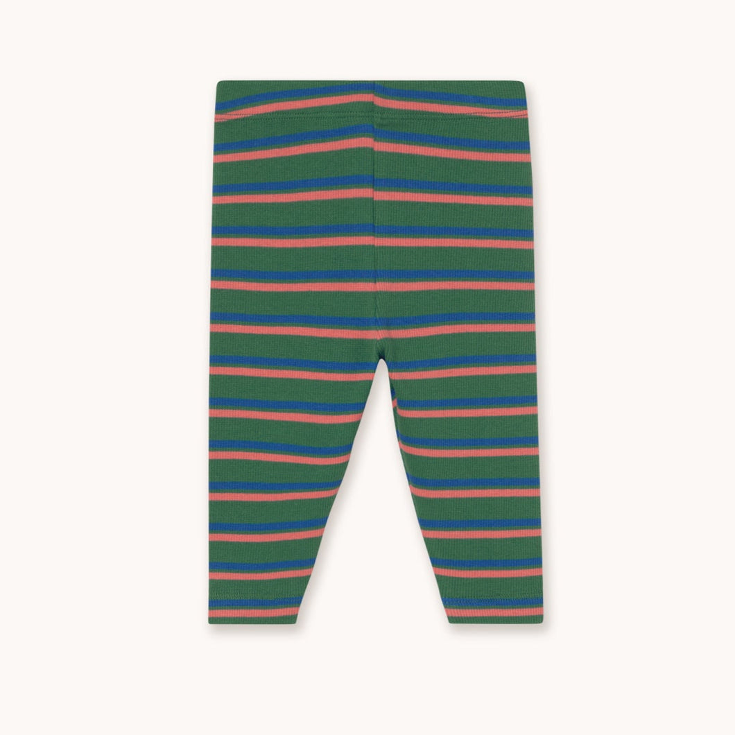 Tinycottons dark green Striped baby leggings 
