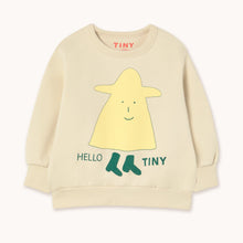 Load image into Gallery viewer, Tinycottons Children&#39;s sweatshirt in cream with a cartoon ghost print in yellow and green
