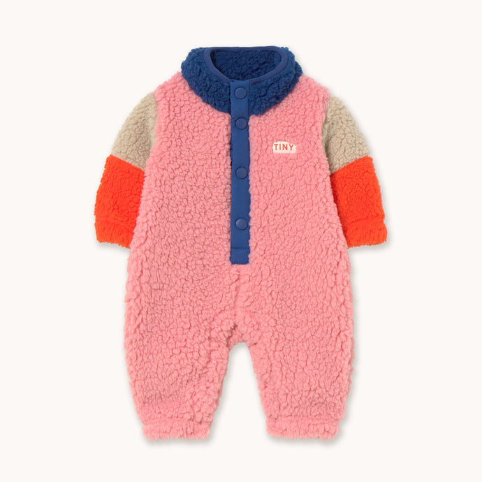 Tinycottons Pink, blue and red  baby onesie  in polar sherpa fleece