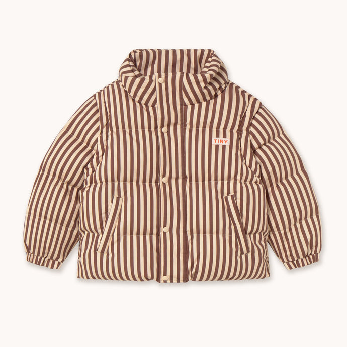 Tinycottons Brown and beige striped jacket 
