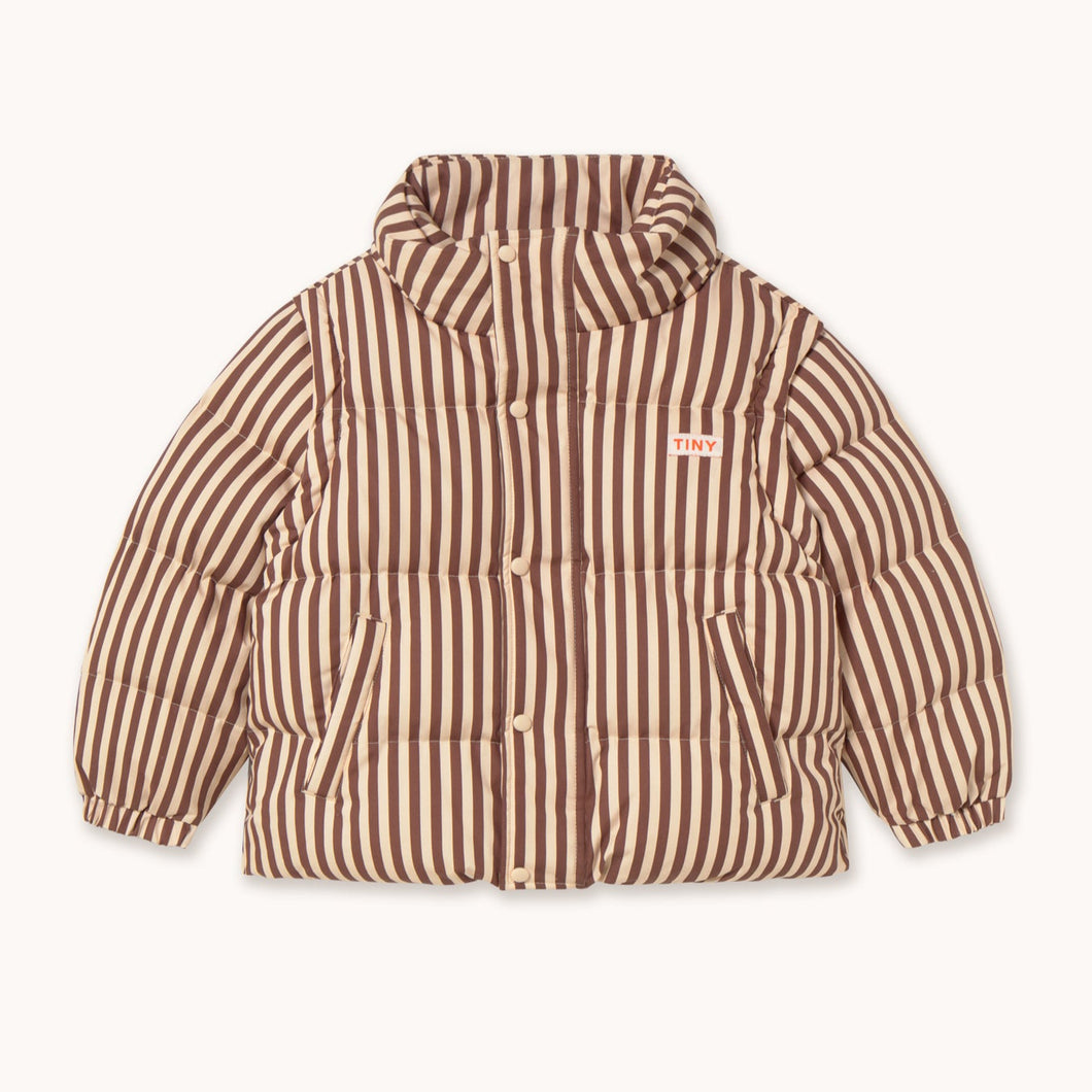 Tinycottons Brown and beige striped jacket 