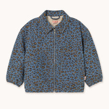 Load image into Gallery viewer, Tinycottons Blue denim leopard print jacket with fleece lining
