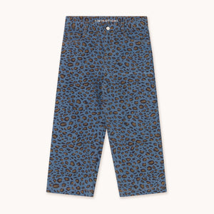 Tinycottons Blue denim leopard print jeans