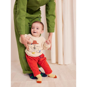 Bobo Choses harem baby trousers in red terry cotton from the new AW24 collection 'Once Upon A Time'