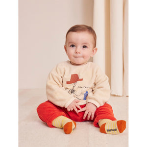 Bobo Choses harem baby trousers in red terry cotton from the new AW24 collection 'Once Upon A Time'