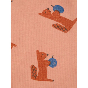 Bobo Choses light brown baby leggings with all over squirrel print from the new AW24 collection 'Once Upon A Time'