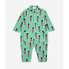 Load image into Gallery viewer, Bobo Choses green baby overall with all over tin soldier print from the new AW24 collection &#39;Once Upon A Time&#39;
