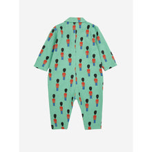 Load image into Gallery viewer, Bobo Choses green baby overall with all over tin soldier print from the new AW24 collection &#39;Once Upon A Time&#39;
