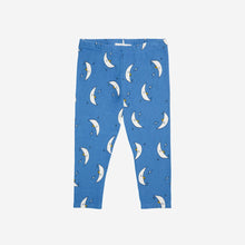 Load image into Gallery viewer, Bobo Choses blue baby leggings with all over white moon print from the new AW24 collection &#39;Once Upon A Time&#39;
