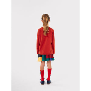 Bobo Choses red long sleeve t-shirt with white bird print from the new AW24 collection 'Once Upon A Time'