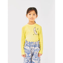 Load image into Gallery viewer, Bobo Choses ribbed yellow long sleeve top with moon print from the new AW24 collection &#39;Once Upon A Time&#39;
