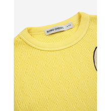 Load image into Gallery viewer, Bobo Choses ribbed yellow long sleeve top with moon print from the new AW24 collection &#39;Once Upon A Time&#39;
