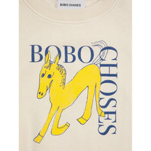 Load image into Gallery viewer, Bobo Choses off white sweatshirt with yellow horse print
