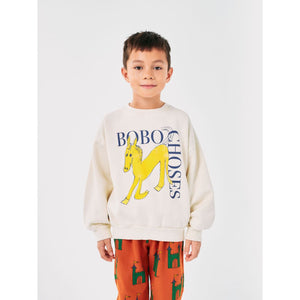 Bobo Choses off white sweatshirt with yellow horse print