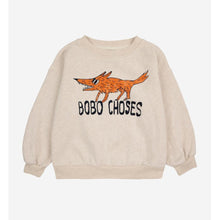 Load image into Gallery viewer, Bobo Choses off white sweatshirt with orange fox print from the new AW24 collection &#39;Once Upon A Time&#39;
