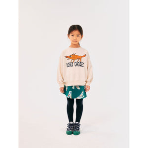 Bobo Choses off white sweatshirt with orange fox print from the new AW24 collection 'Once Upon A Time'