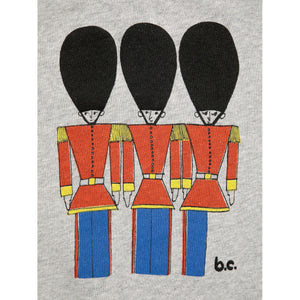 Bobo Choses grey sweatshirt with tin soldier print in red, blue and black from the new AW24 collection 'Once Upon A Time'