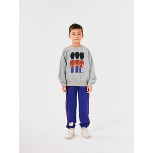 Bobo Choses blue vintage style, colour block sweatpants from the new AW24 collection 'Once Upon A Time'